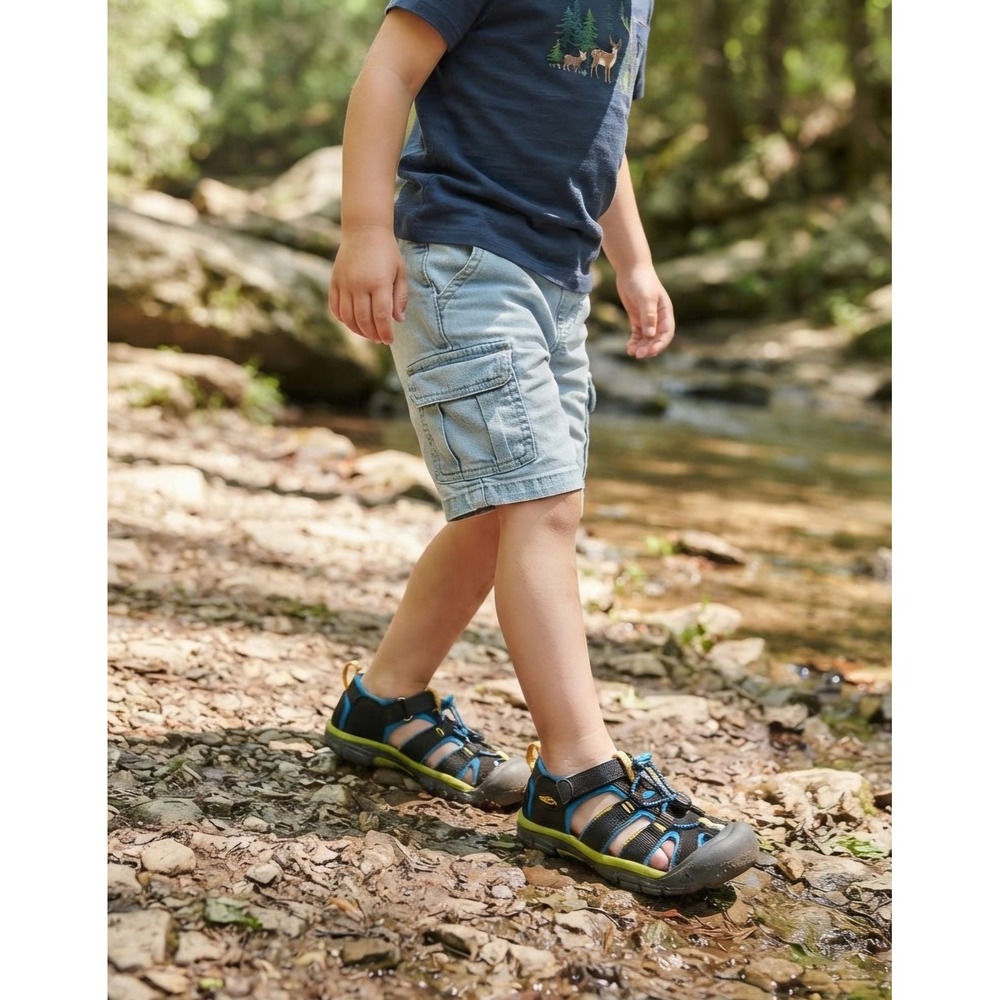Keen Seacamp II CNX Kids Water Sandals Black Blue Green 1022984 Size 4 US